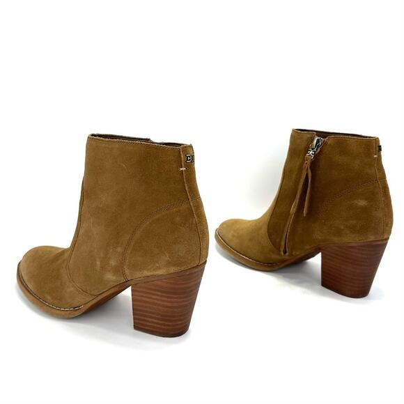 Sam Edelman Mari Women Brown Ankle Boot Sz 9.5 Suede Cuban Heel Cushioned Bootie - Picture 12 of 15